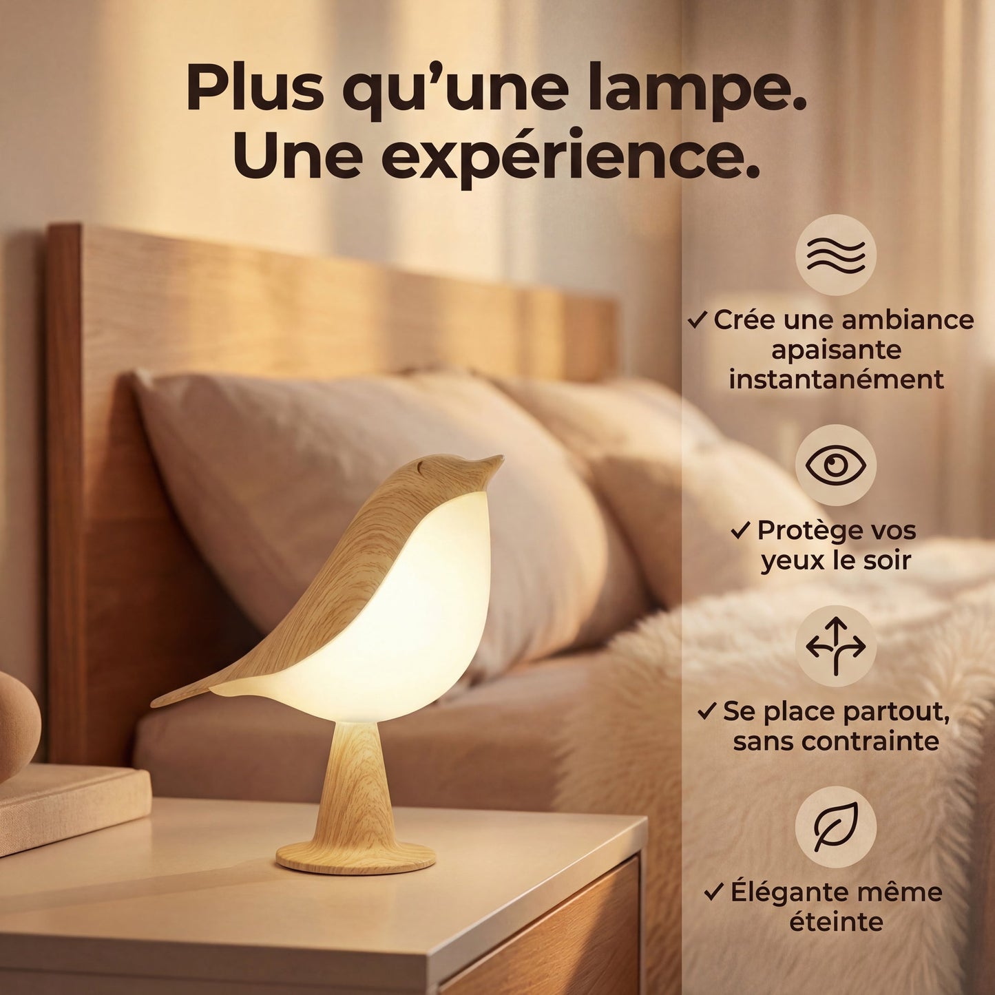 BirdZen - Lampe de Chevet