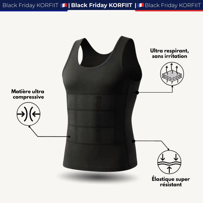Débardeur gainant homme Korfiit™ Affine la silhouette et maintient le ventre