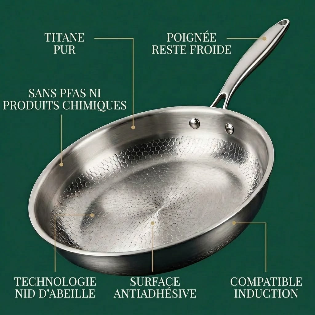 Poêle en titane martelée à la main, 11"