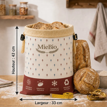 Sac à pain en cire d'abeille et 100% coton — Premium