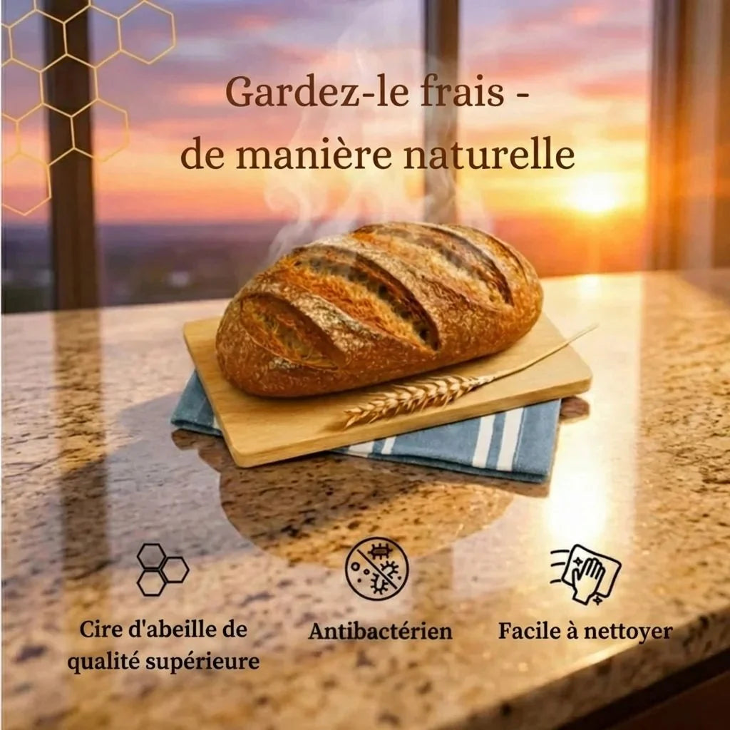 Sac à pain en cire d'abeille et 100% coton — Premium
