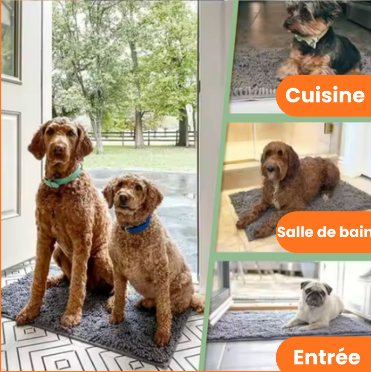Tapis ultra-absorbant - pattes d'animaux