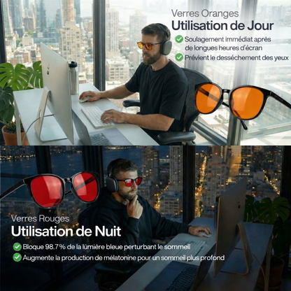 Lunettes anti-lumière bleue Flow State™ unisexes à verres rouges