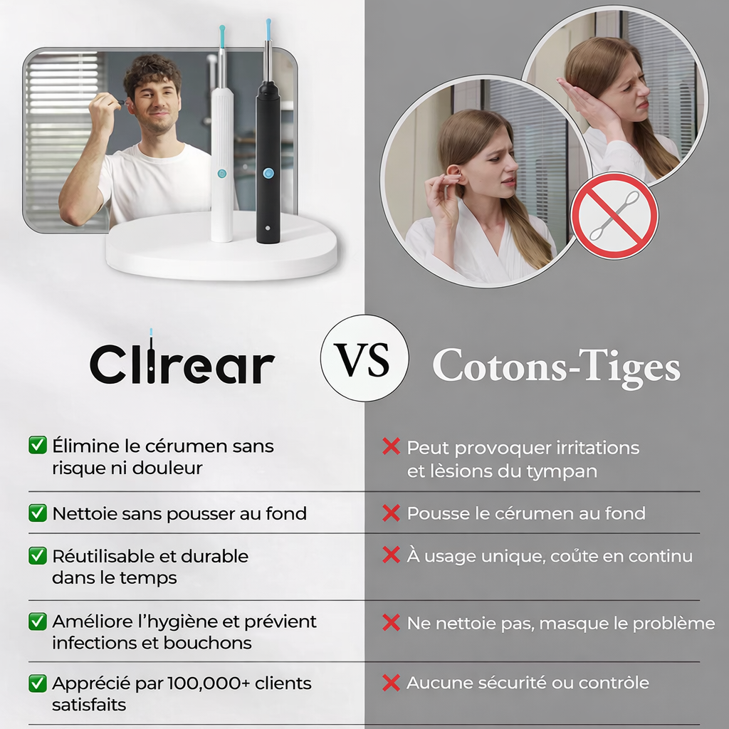 Clirear : nettoyage des oreilles sûr et doux