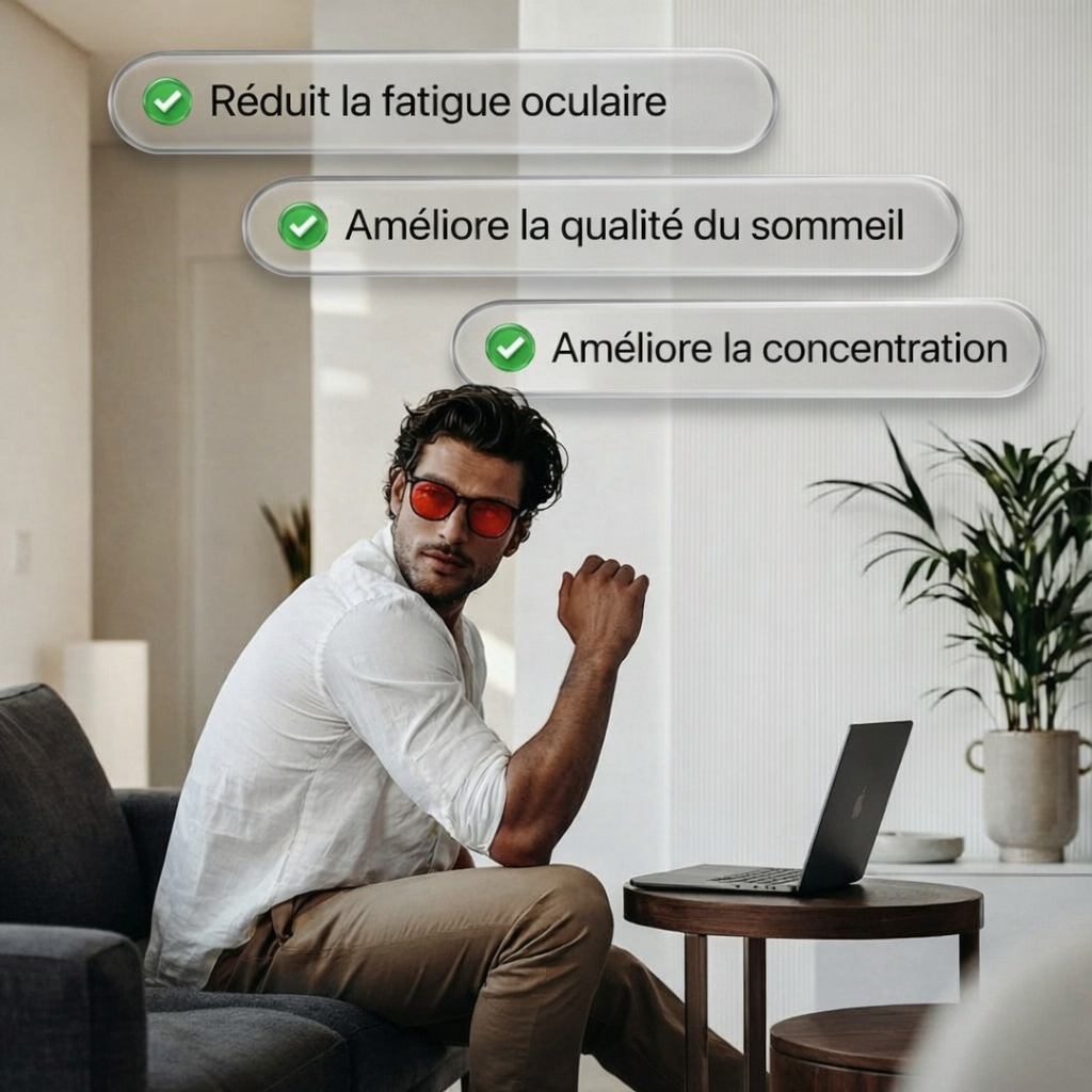 Lunettes anti-lumière bleue Flow State™ unisexes à verres rouges